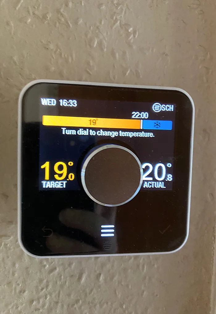 A wireless smart thermostat installed by LongLife